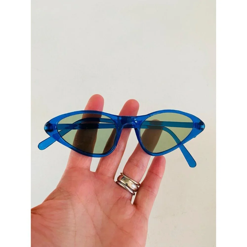 Vintage Cat Eye Sunglasses, Protex Deadstock 1950s/1960s Sunglasses, Blue Framed